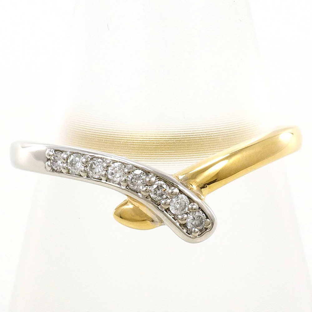 PT950 Platinum 18K Yellow Gold Ring, 1 Diamond (0.08ct), Total Weight 2.5g, J...